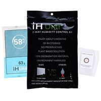 IHUMI 58 Percent RH -63 Gram,4-Pack 2-Way Humidity Control,Large Humidor Packs - Free Reusable Smell Proof Bag