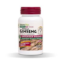NaturesPlus Herbal Actives Korean Ginseng, Extended Release - 1000 mg, 30 Vegan Tablets - Adaptogenic Herbal Supplement, Antioxidant - Vegetarian, Gluten-Free - 30 Servings