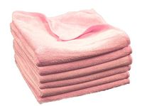 Microfiber Multi-Purpose Cleaning Towels Perfect for Kitchens, Dishes, Car Care, Dusting, Drying Rags, Large 16" x 16", Bundle Set of 48 - Baby Pink