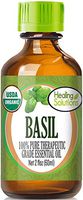 Organic Basil Essential Oil (100% Pure - USDA Certified Organic) Best Therapeutic Grade Essential Oil - 60ml