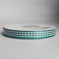 Polyester Gingham Ribbon, 3/8-inch, 25-yard (Hunter Green) by Party Spin