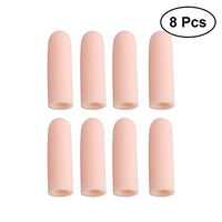 VORCOOL 8 PCS Soft Silicone Gel Finger Cots Finger Sleeves Support Breathable Elastic Thumb Brace Protector