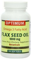 Optimum Flax Seed Oil Softgels, 1000 Mg, 100 Count
