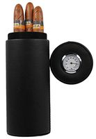 AMANCY® Popular Cedar Wood Lined Portable Travel Leather Cigar Humidor Case,Packed by Nice Gift Box