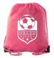 Soccer Party Favors | Soccer Drawstring Backpacks for Birthday Parties, Team events, and much more! - 6PK Pink CA2500SOCCER S4