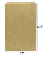 50 Flat 10" x 12.5" Kraft Plain Paper Bags for Candy, Cookies, Merchandise, pens, Party Favors, Gift Bags