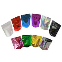 100 Pcs Colorful Stand Up Zip Lock Bags Pouch,Mylar Aluminum Foil Standing Zipper Plastic Pouches Bags Bottom Gusset Pouch Keep Aroma Zip Lock Bags (Black, 8.5x13x2.5 cm(3.35"x5.12"x0.98"))