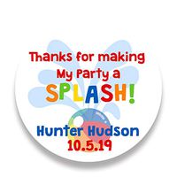 20 Personalized Pool Party Favor Label Stickers - Thanks for Making My Party a Splash Favor Tags