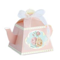 50-Packed Teapot Box for Wedding Favors Candy Boxes Gifts Box Marriage Party Favor (Pink)