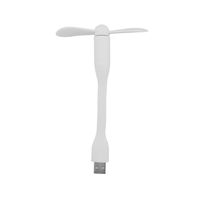 BX USB Mini Fan (2 Pack) for Portable Silent Cooling Airflow with Flexible Bendable Neck for Home, Office Desk, Table, Outdoor - White