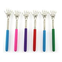 6 Pieces Skull Palm Telescopic Back Scratcher Hand Massager backslap with Rubber Handles(Random Color) (6 PCS)