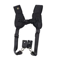 Quick Rapid Carry Comfortable Neck Strap Sling Double Dual Shoulder Belt for Digital SLR DSLR Camera Black