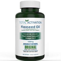 Organic Flaxseed Oil 1,000 mg Omega-3, Immune System Booster with Omega 3,6,9 from Natural ALA, Supports Healthy Heart, Hair, Skin and Nails, 100 Rich Liquid Softgels Per Bottle