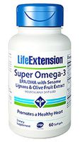 Life Extension Super Omega-3 EPA/DHA with Sesame Lignans & Olive Fruit Extract 60 softgels