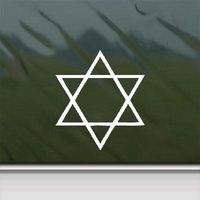 MACBOOK HELMET CAR DECOR WALL WALL ART WINDOW LAPTOP CAR NOTEBOOK HOME DECOR VINYL AUTO DECORATION ADHESIVE VINYL ISRAEL STAR OF DAVID JUDAICA JEWISH JEW STICKER DECAL WHITE