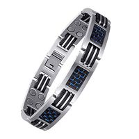 USWEL Titanium Magnetic Carbon Fiber Bracelet, for Arthritis, Carpal Tunnel, and Joint Pain Relief with Strong Magnets, Golf Athletic Bracelet Men Health Wellness Bracelet