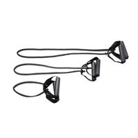 CanDo Exercise Tubing with Handles Full Body Set, Black, 18/36/48 Inch