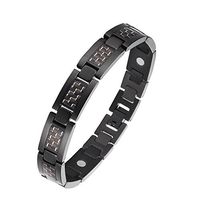 EASTREACH Titanium Magnetic Bracelet Adjustable Carbon Fiber (Grey)