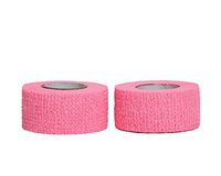 HealiT ShieldGrip™ Cohesive Bandage 1inch-Wide Self Adherent Athletic Wrap Medical Tape, Elastic Flexible Breathable First Aid Gauze Ideal for Stretch Ankle Sprains, Swelling, Sports - Pink - 2 Pack