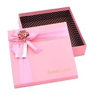 Drasawee Square Shape Gift Boxes Birthday Christmas Wedding Gift Wrap Boxes 8X8X2inch Pink