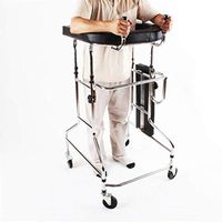 Yadianna Cozy Standing Walk Stand with Seat and Wheels, Rehabilitation Walking Assist Equipped Equipped for Limited Mobility Elderly with Disabled Stand Frame