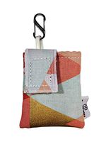 PumpCases Designer Insulin Pump Case w/Carabiner Clip (Dexcom G6, Coral Mint Gold w/Clip)