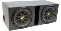 ASC Package Dual 10" Kicker Sub Box Vented Port Rhino Coated Subwoofer Enclosure C10 Comp 600 Watts Peak