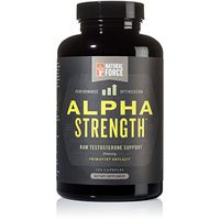 All Natural Testosterone Booster Alpha Strength, Aggressive Test Supplement for Men*, Best for Muscle Growth and Strength, with Fulvic Minerals from Shilajit Extract by Natural Force, 120ct