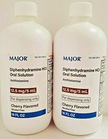 Major Diphenhydramine 12.5mg/ 5mL HCL Liquid Solution, 16oz -2 Pack