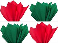Assorted 2 Colors Winter Christmas Holiday Colors Gift Grade Tissue Paper Sheets - 15" x 20" Red & Emerald Green - Choose Package Amount (192)