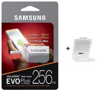 Samsung 256GB Microsdxc Evo+ plus 256GB 95mb UHS-I Type 3 Class 10 Micro SD with Sd adapter and HNV minicase