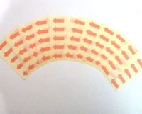 Minilabel 100 Labels , 20X10mm Arrow Shape , Pink , Removable / Low Tack Colour Code Stickers