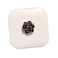 Black Camellia Pattern Contact Lenses Case Nursing Holder, Random Color