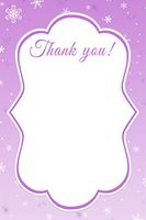 30 Winter Snowflake Purple Blank Thank You Cards Bridal Wedding Shower Birthday Party Baby Girl Shower + 30 White Envelopes