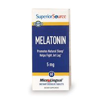 Superior Source Melatonin 5mg With Chamomile Instant Dissolve Tablets - Non Addictive Sleep Aid - Sublingual Melatonin - Natural Sleeping Pills for Adults 60 Count