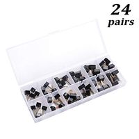 luakesa 24 Pairs High Heel Replacement Tips Womens Shoes Tips Repair Kit,6 Size,8,/9/10/11/12/12.5mm,U-Shape (Black)