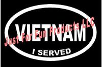 Just For Fun 6.25 x 4 Vietnam I Served Euro Vinyl Die Cut Decal Bumper Sticker, Windows, Cars, Trucks, laptops, etc