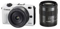 Canon MIRRORLESS CAMERA EOS M2 Double-Lens Kit(White) EF-M18-55mm F3.5-5.6 IS STM EF-M22mm F2 STM EOSM2WH-WLK