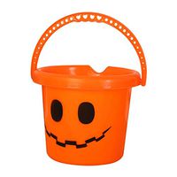 Ochine Pumpkin Face Plastic Bucket With Handle Halloween Trick Or Treat Candy Holder Basket Trick or Treat Props Halloween Kids Game