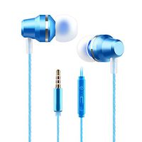 Josi Minea 3.5mm Premium HD Headphones - Stereo Earphone Headset with Volume, Play/Pause Controller & Built-in Microphone [ Royal Blue ]