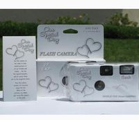 10 Pack Happy Hearts Wedding Party Disposable Cameras with Gift Box and Matching Tents