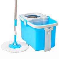 Living utensils Automatic Rotary Mop Bucket Hand Washed Mopping Artifact Mop Household Pier Rotary Universal Good God Drag (Color : Blue)