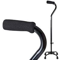 Healva Adjustable Lightweight Walking Stick - 4 Prong Sturdy Aluminum Travel Aid - Sturdy Cane with wear-Resistant Non-Slip Rubber Foot pad - with Replacement feet pad