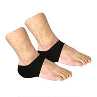 Starmace Foot Heel Protector Gel Silicone Cushioning Reduce Walking Standing Running Pressure Ankle Pain Everyday Use 1 Pair (Black, S/M)