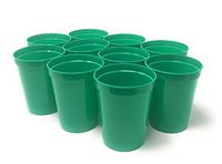 CSBD Stadium 16 oz. Plastic Cups, 10 Pack, Blank Reusable Drink Tumblers for Parties, Events, Marketing, Weddings, DIY Projects or BBQ Picnics, No BPA (Green)