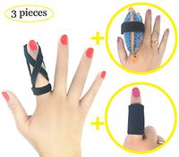 BodyMoves Finger Splint Design Plus Hot and Cold Finger Gel Pack Plus Sleeve Trigger Finger Mallet Broken Finger Post Operative Tenosynovitis(Coal Black)