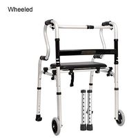 Folding Walker, Height Adjustable, Lightweight,Multi-Functional Walker, Safe and Secure for The Elderly and Disabled,B