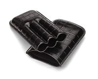 SAGEBROWN Black Croc Triple Leather Cigar Case