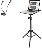 Quik Lok Multi-Function Adjustable Tripod Stand For Laptops, Tablets, Music Sheets, MIDI Devices, Small Mixers w/ Ivation Music Clip Light
