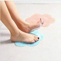 Lazy Silicone Bath Massage Cushion Brush Wash Feet Pad Clean Dead Skin Artifact Non-Slip Mats with Suction Cup (Blue, 29cm)